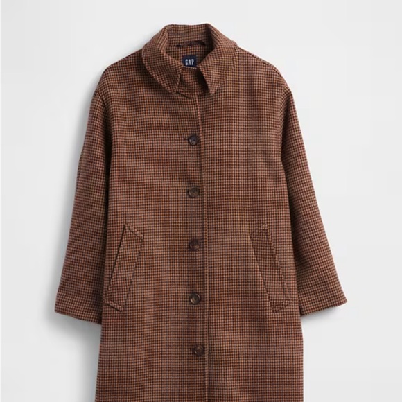 GAP Wool-Blend Oversized Houndstooth Car Coat - Picture 5 of 8